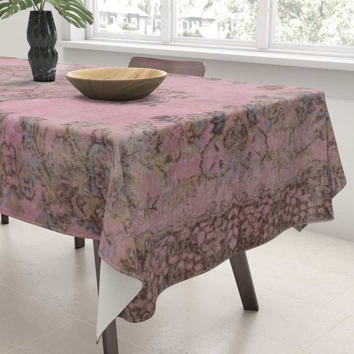 pink oriental vintage carpet Tablecloth Gallery Image 3
