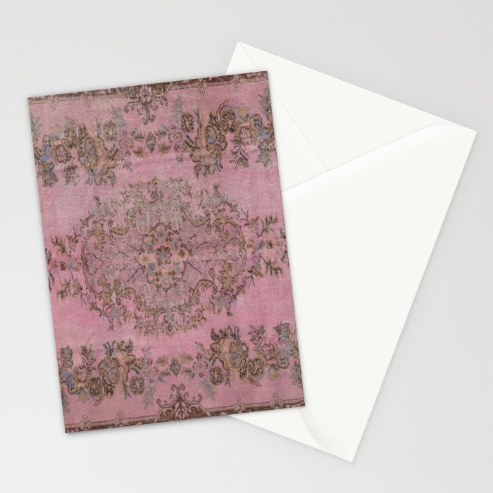 pink oriental vintage carpet Stationery Card Gallery Image 2