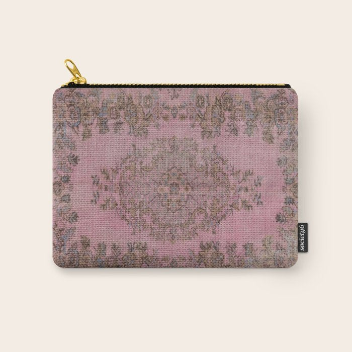pink oriental vintage carpet Carry All Pouch Gallery Image 1