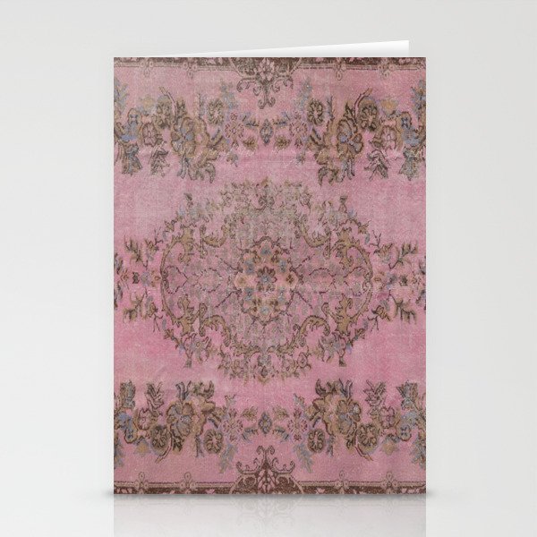 pink oriental vintage carpet Stationery Card Gallery Image 2