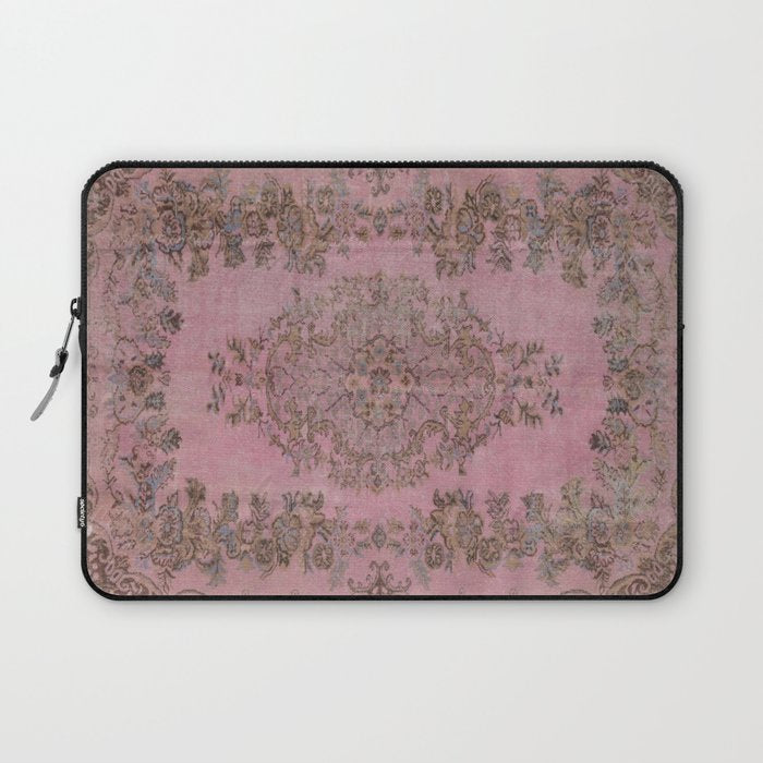 pink oriental vintage carpet Laptop Sleeve Gallery Image 1