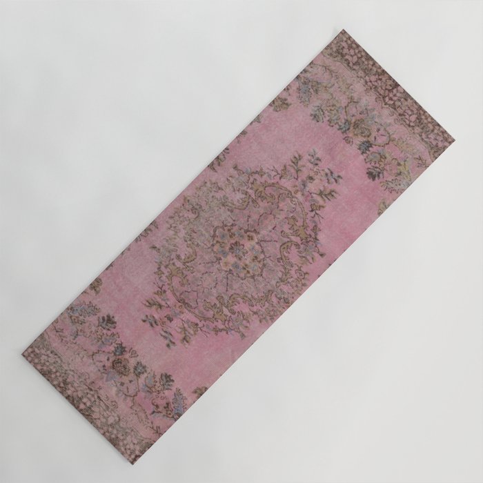 pink oriental vintage carpet Yoga Mat Gallery Image 1