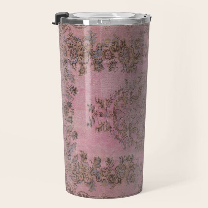pink oriental vintage carpet Travel Mug Gallery Image 3