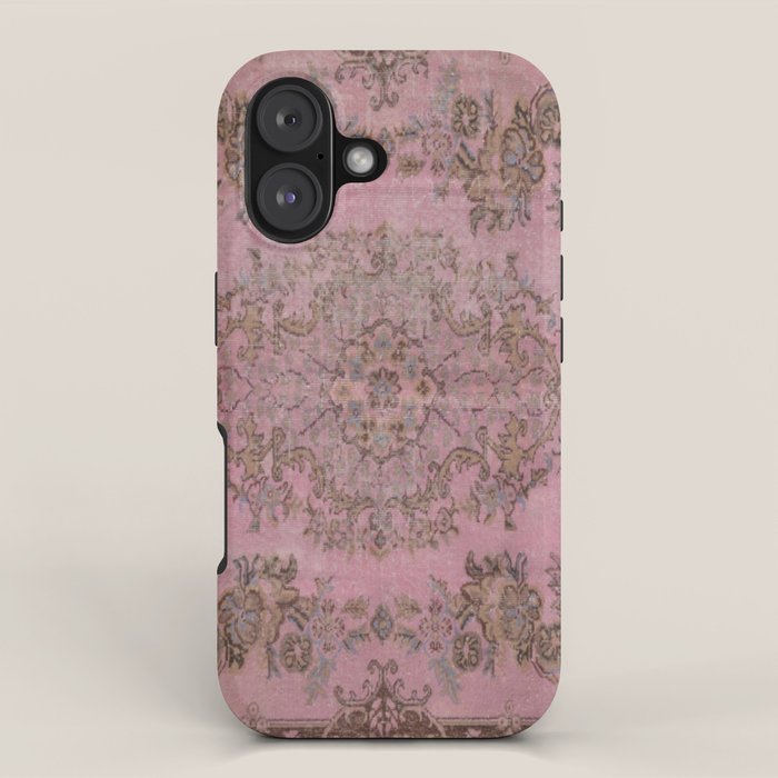 pink oriental vintage carpet iPhone Case Gallery Image 1