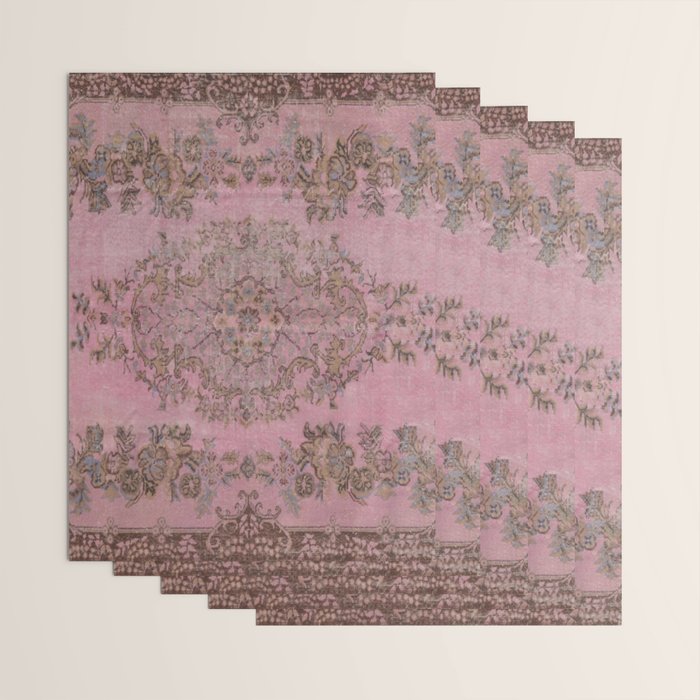 pink oriental vintage carpet Wrapping Paper Gallery Image 3