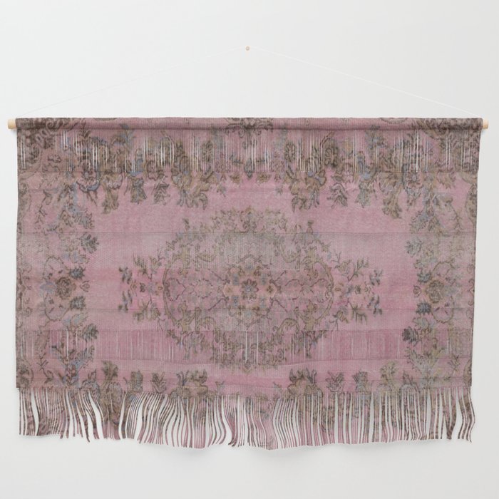 pink oriental vintage carpet Wall Hanging