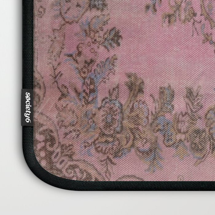 pink oriental vintage carpet Laptop Sleeve Gallery Image 3