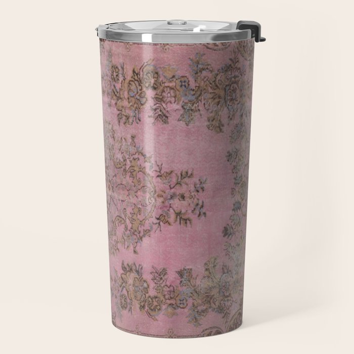 pink oriental vintage carpet Travel Mug Gallery Image 2