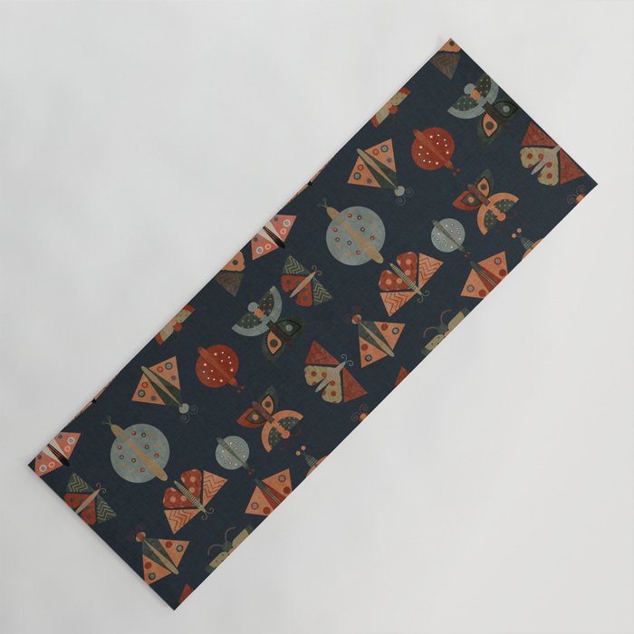 moths butterflies fall mid mod 1 Yoga Mat Gallery Image 1
