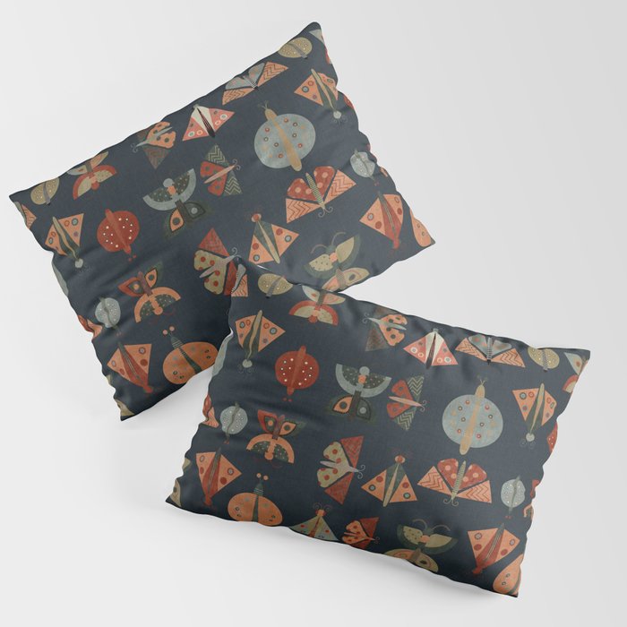 moths butterflies fall mid mod 1 Pillow Sham Gallery Image 3