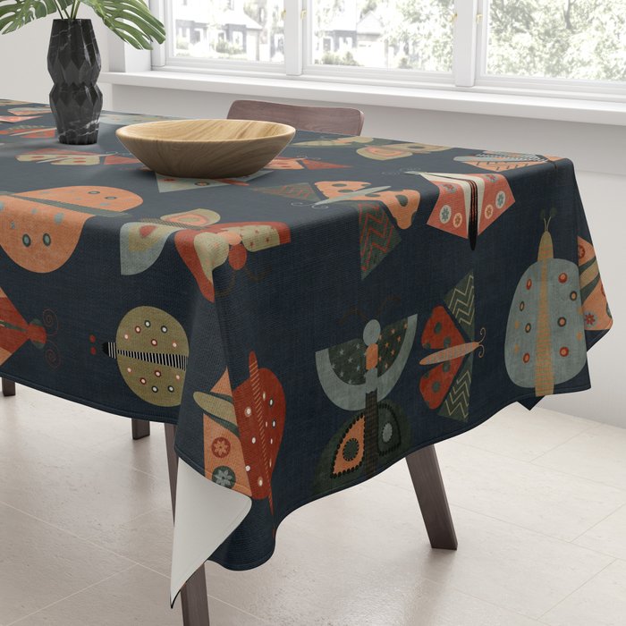 moths butterflies fall mid mod 1 Tablecloth Gallery Image 3