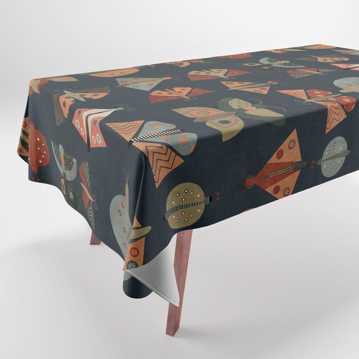 moths butterflies fall mid mod 1 Tablecloth Gallery Image 1