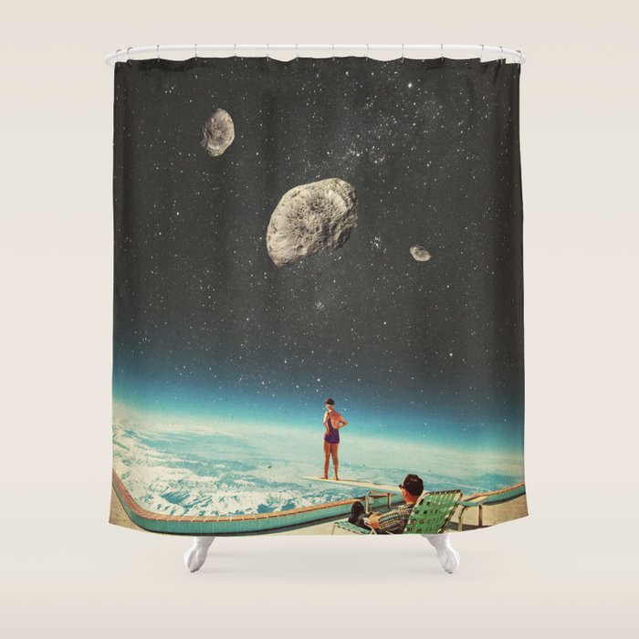 Summer with a Chance of Asteroids Shower Curtain Gallery Image 1