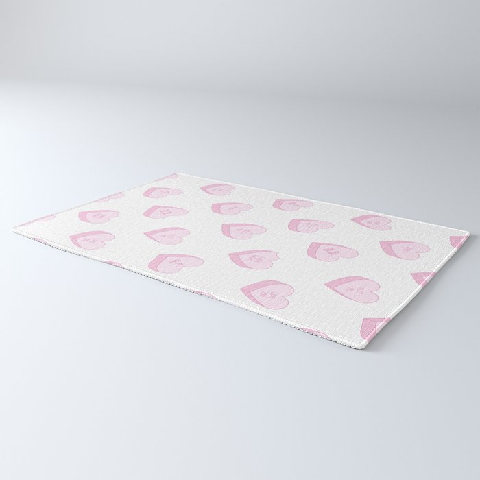 Pink love heart candy pattern Rug Gallery Image 3