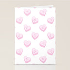 Pink love heart candy pattern Stationery Card Gallery Image 2