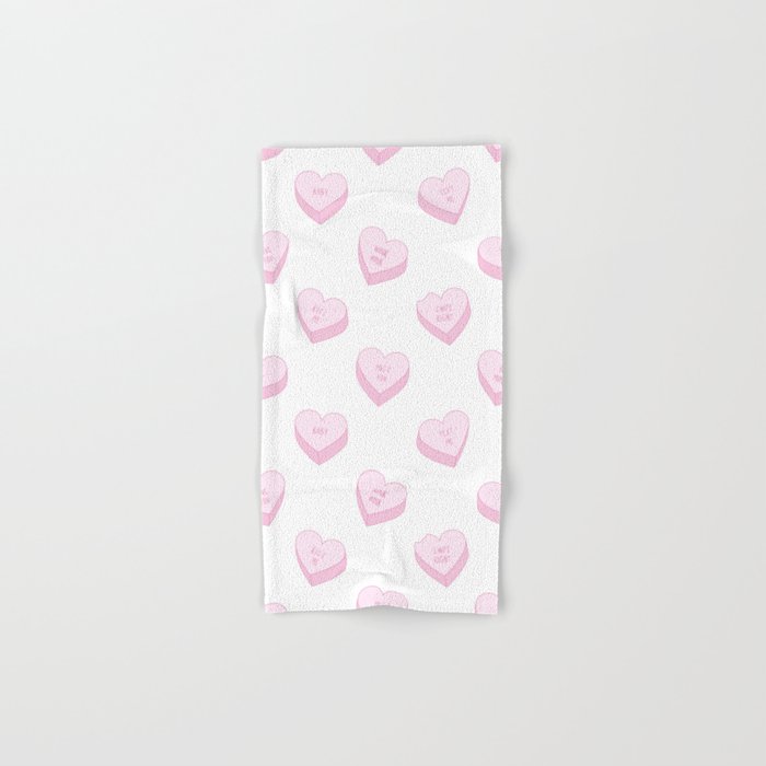 Pink love heart candy pattern Bath Towel Gallery Image 1
