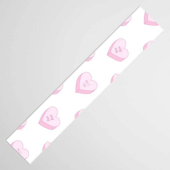 Pink love heart candy pattern Table Runner Gallery Image 3