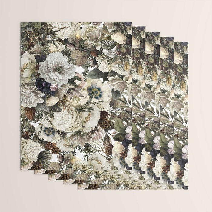 Christmas Vintage Floral Wrapping Paper Gallery Image 3