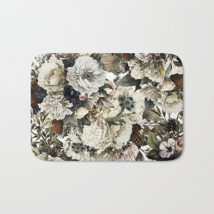 Christmas Vintage Floral Bath Mat Gallery Image 1