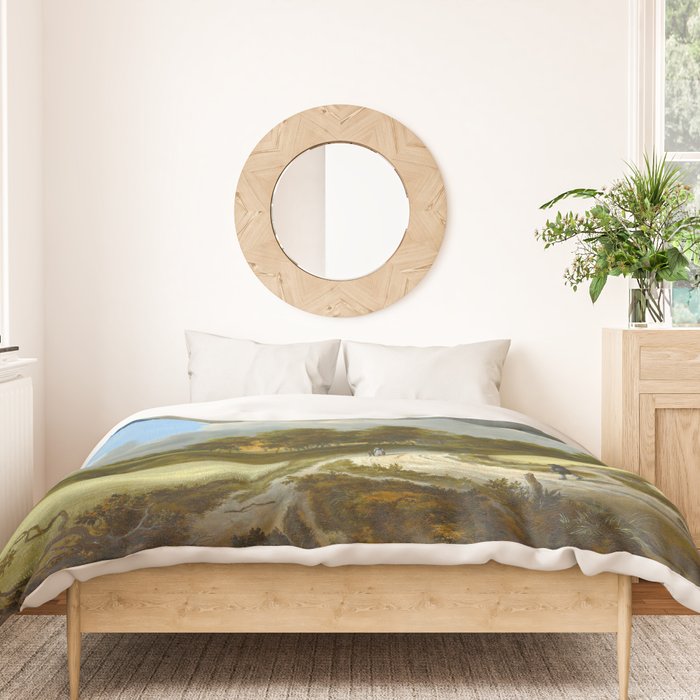 Wheat Fields by Jacob van Ruisdael landscape oil painting Duvet Cover Gallery Image 3