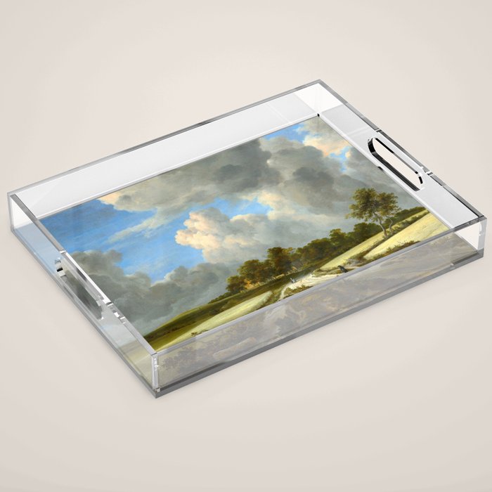 Wheat Fields by Jacob van Ruisdael landscape oil painting Acrylic Tray Gallery Image 1