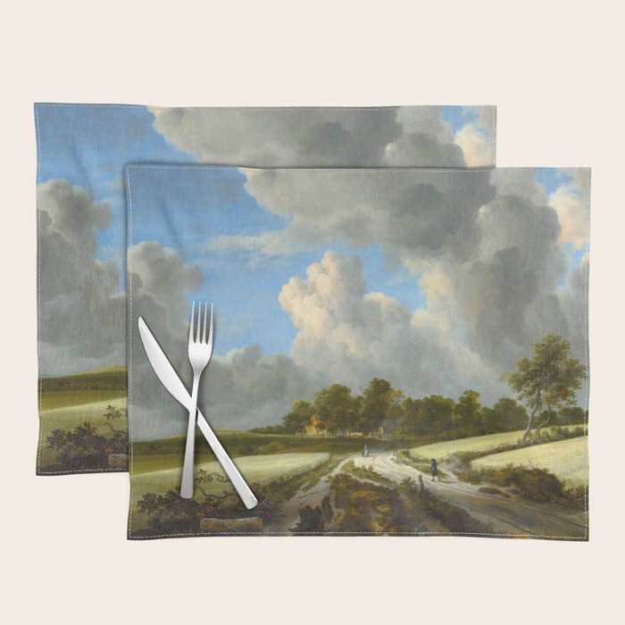 Wheat Fields by Jacob van Ruisdael landscape oil painting Placemat Gallery Image 1