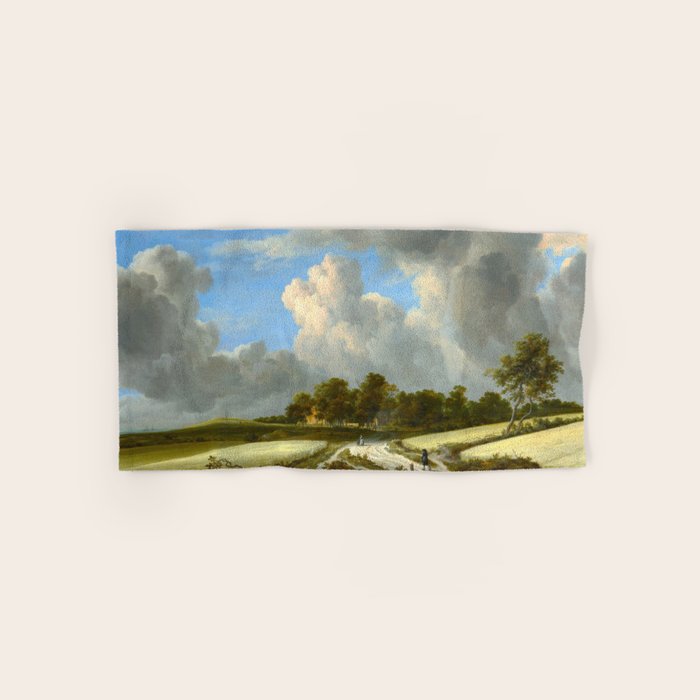 Wheat Fields by Jacob van Ruisdael landscape oil painting Bath Towel Gallery Image 1