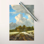Wheat Fields by Jacob van Ruisdael landscape oil painting Wrapping Paper Gallery Image 1