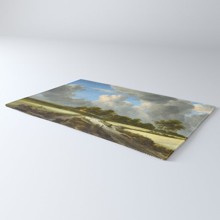 Wheat Fields by Jacob van Ruisdael landscape oil painting Rug Gallery Image 3