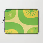 Mid Century Modern Atomic Groove Retro Abstract Pattern Lime Green and Yellow Laptop Sleeve Gallery Image 1