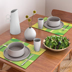 Mid Century Modern Atomic Groove Retro Abstract Pattern Lime Green and Yellow Placemat Gallery Image 2