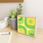 Mid Century Modern Atomic Groove Retro Abstract Pattern Lime Green and Yellow Mini Art Print Gallery Image 2
