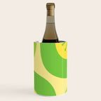 Mid Century Modern Atomic Groove Retro Abstract Pattern Lime Green and Yellow Wine Chiller Gallery Image 1
