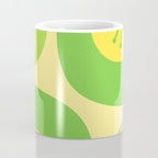 Mid Century Modern Atomic Groove Retro Abstract Pattern Lime Green and Yellow Coffee Mug Gallery Image 4