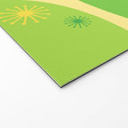 Mid Century Modern Atomic Groove Retro Abstract Pattern Lime Green and Yellow Welcome Mat Gallery Image 2