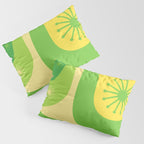 Mid Century Modern Atomic Groove Retro Abstract Pattern Lime Green and Yellow Pillow Sham Gallery Image 3