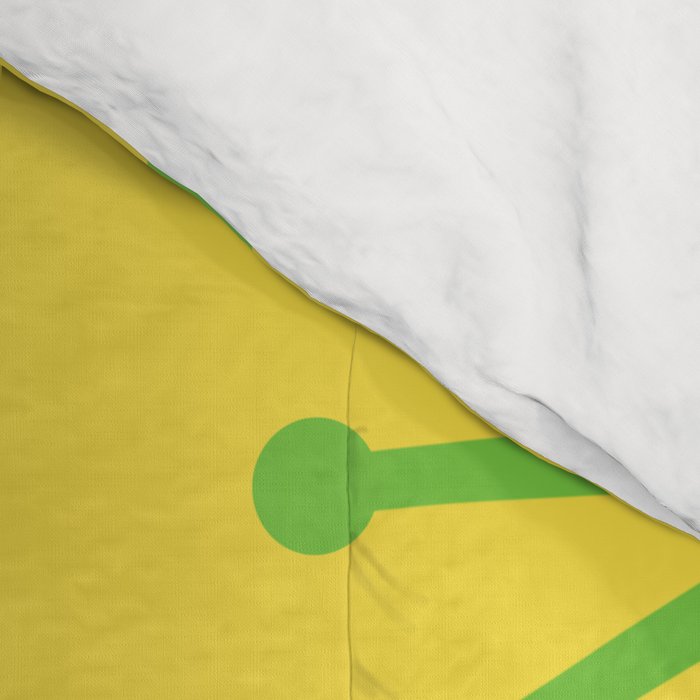 Mid Century Modern Atomic Groove Retro Abstract Pattern Lime Green and Yellow Comforter Gallery Image 4
