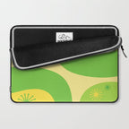 Mid Century Modern Atomic Groove Retro Abstract Pattern Lime Green and Yellow Laptop Sleeve Gallery Image 2