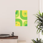 Mid Century Modern Atomic Groove Retro Abstract Pattern Lime Green and Yellow Poster Gallery Image 2