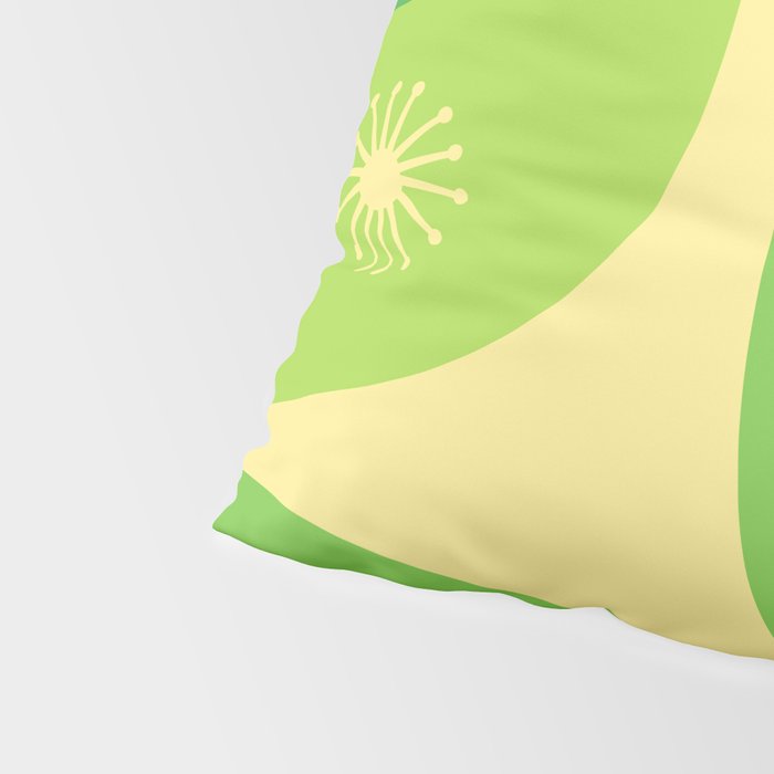 Mid Century Modern Atomic Groove Retro Abstract Pattern Lime Green and Yellow Pillow Sham Gallery Image 4
