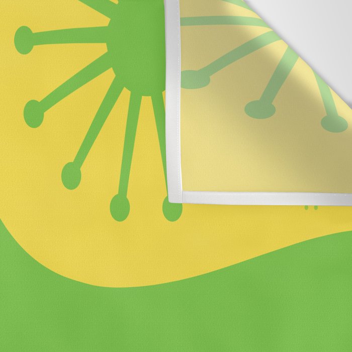 Mid Century Modern Atomic Groove Retro Abstract Pattern Lime Green and Yellow Wall Tapestry Gallery Image 3