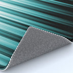 Aqua Teal Turquoise & White Abstract Soft Ombre Line Stripe Pattern on black - Aquarium SW 6767 Rug Gallery Image 4