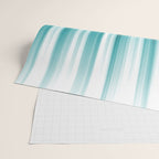 Aqua Teal Turquoise & White Abstract Soft Ombre Line Stripe Pattern on black - Aquarium SW 6767 Wrapping Paper Gallery Image 2