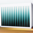 Aqua Teal Turquoise & White Abstract Soft Ombre Line Stripe Pattern on black - Aquarium SW 6767 Wall Mural Gallery Image 2