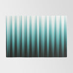 Aqua Teal Turquoise & White Abstract Soft Ombre Line Stripe Pattern on black - Aquarium SW 6767 Rug Gallery Image 2