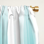 Aqua Teal Turquoise & White Abstract Soft Ombre Line Stripe Pattern on black - Aquarium SW 6767 Window Curtain Gallery Image 2