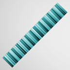 Aqua Teal Turquoise & White Abstract Soft Ombre Line Stripe Pattern on black - Aquarium SW 6767 Table Runner Gallery Image 3
