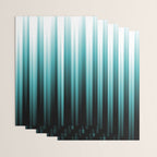 Aqua Teal Turquoise & White Abstract Soft Ombre Line Stripe Pattern on black - Aquarium SW 6767 Wrapping Paper Gallery Image 3