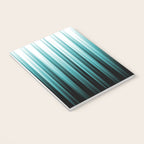 Aqua Teal Turquoise & White Abstract Soft Ombre Line Stripe Pattern on black - Aquarium SW 6767 Notebook Gallery Image 3