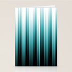 Aqua Teal Turquoise & White Abstract Soft Ombre Line Stripe Pattern on black - Aquarium SW 6767 Stationery Card Gallery Image 2